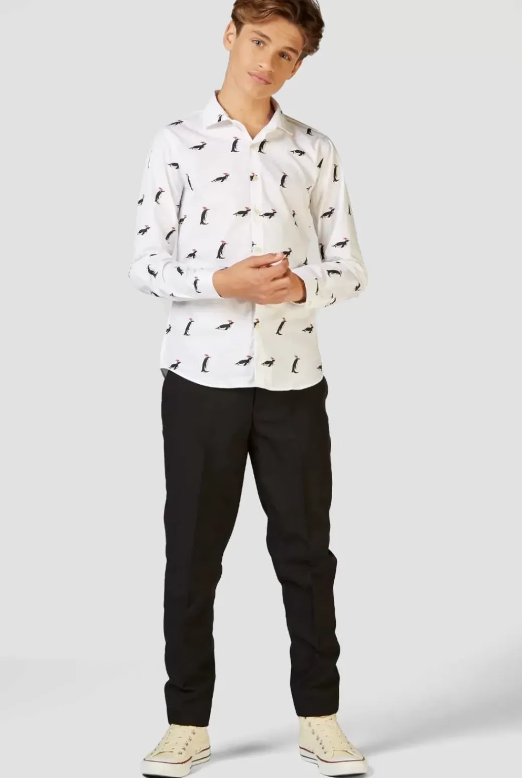 OppoSuits Christmas Penguins^Teen Boys Christmas Shirts