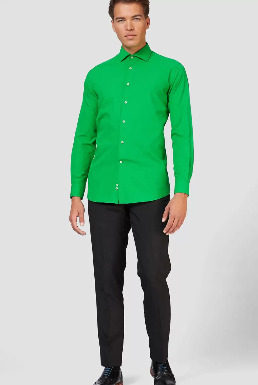 OppoSuits Evergreen^Men Solid Colored Shirts