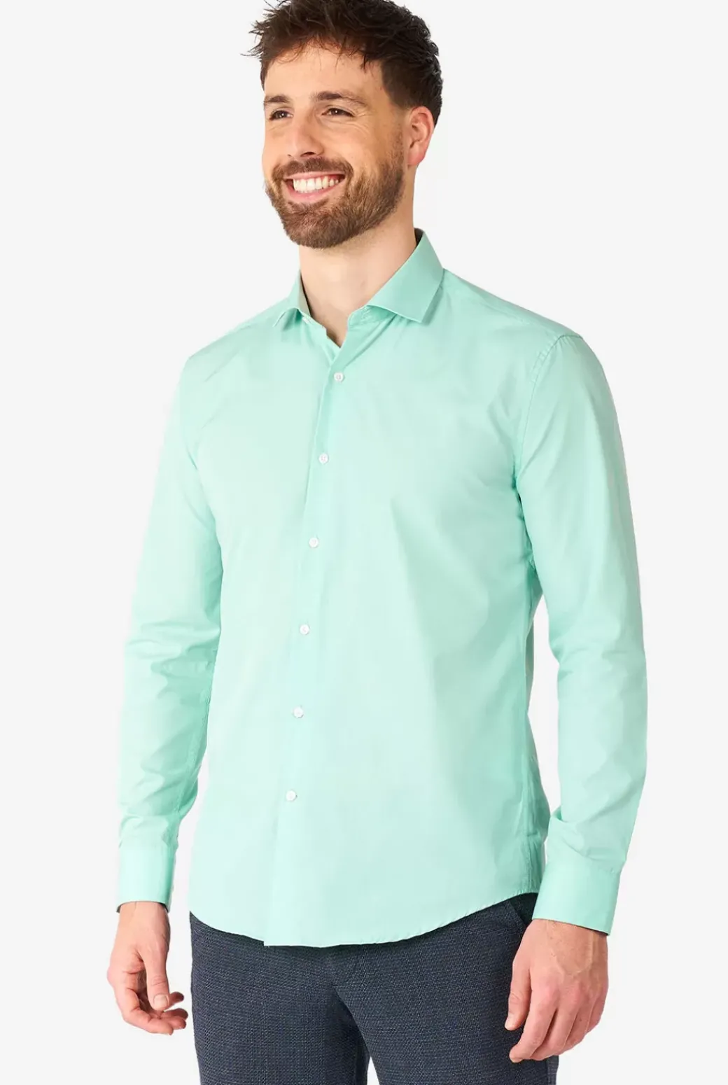OppoSuits Magic Mint^Men Solid Colored Shirts