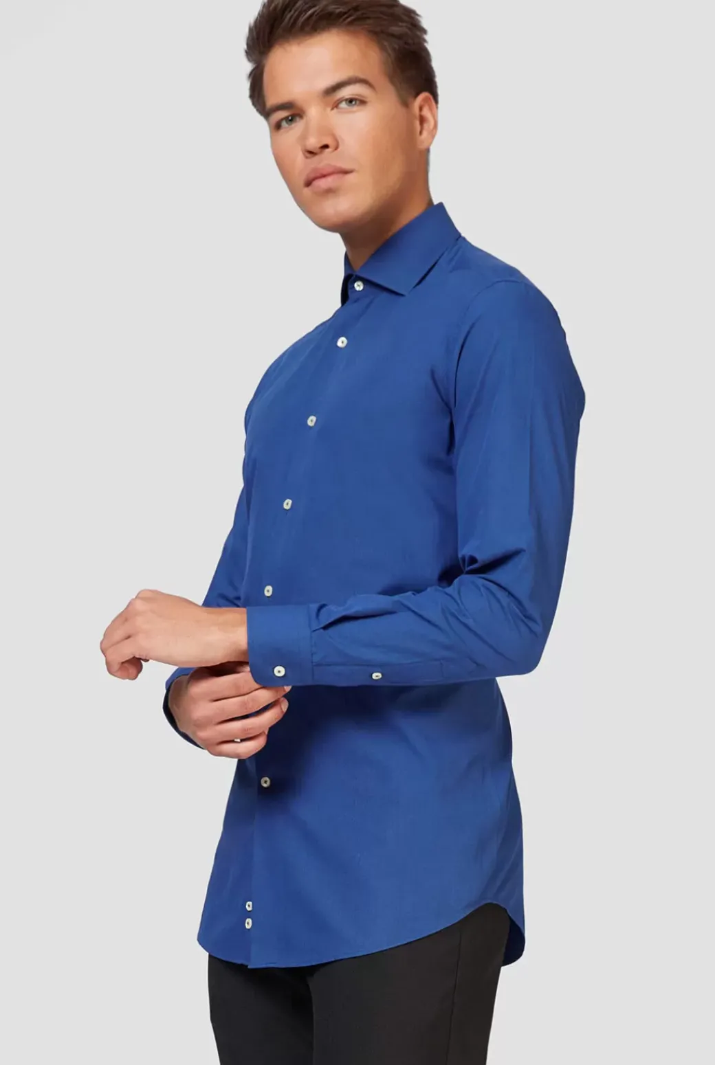 OppoSuits Navy Royale^Men Solid Colored Shirts